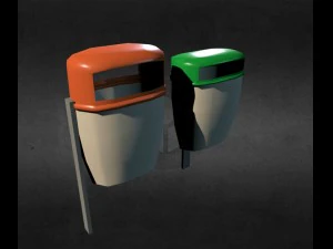 paper bin pack x2 3D Model