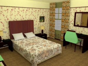 bedroom at the hotel 3D Model