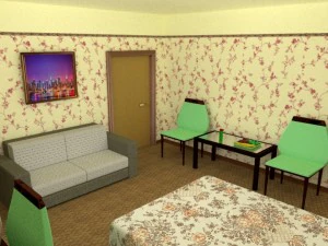 bedroom at the hotel 3D Model