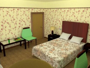 bedroom at the hotel 3D Model