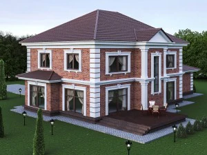 レンガ造りの家 3Dモデル