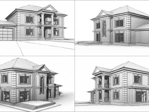 レンガ造りの家 3Dモデル