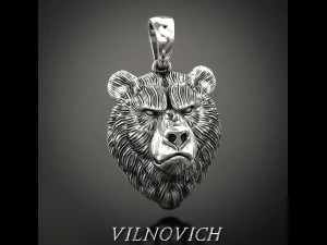 クマのペンダント 3Dプリントモデル