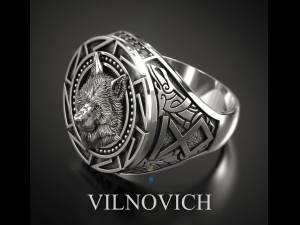 White wolf ring 3Dモデル