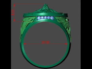 White wolf ring 3D Model
