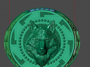 White wolf ring 3D Model
