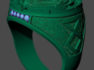 White wolf ring 3D Model