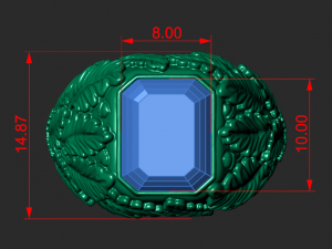 Mens ring with oak leaves Modèle 3D