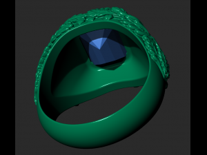 Mens ring with oak leaves Modèle 3D