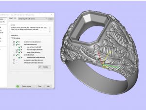 Mens ring with oak leaves Modèle 3D