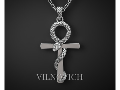 ANKH PENDANT WITH A SNAKE Printable Model 3D print model Model Cetak 3D