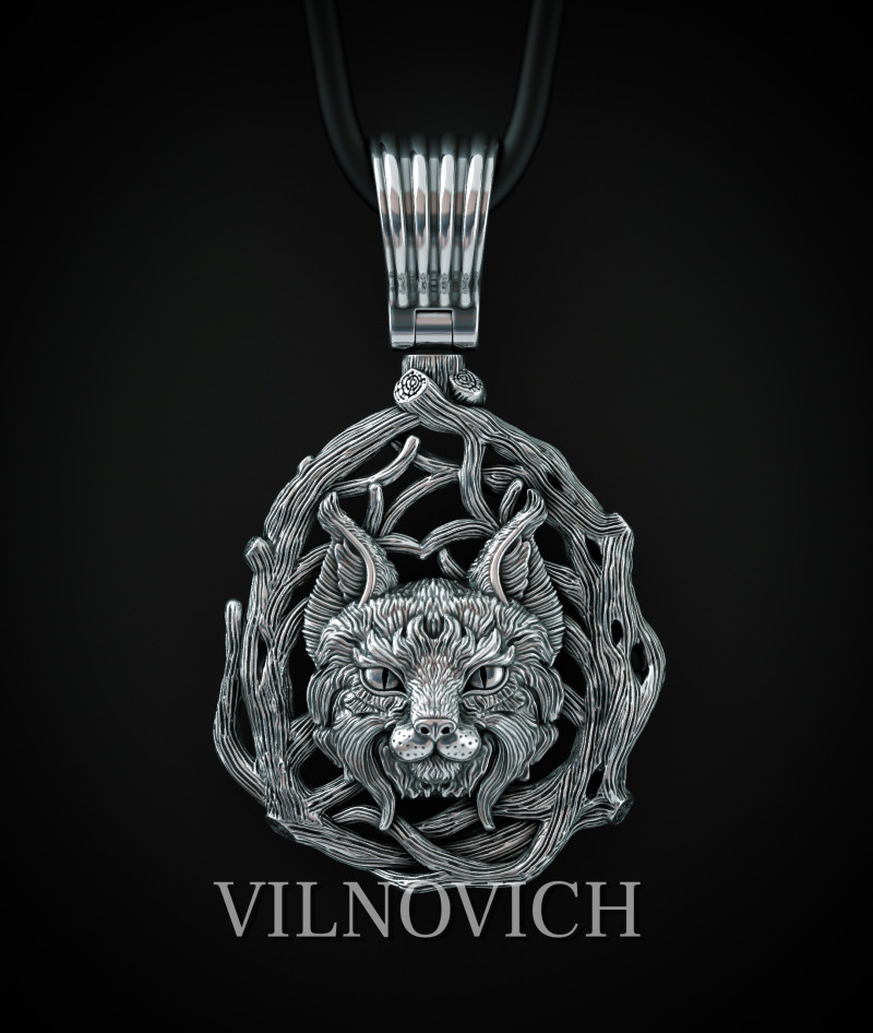 THE LYNX PENDANT 3D Print Model .c4d .max .obj .3ds .fbx .stl .blend 