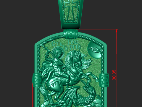 ORTHODOX PENDANT WITH ST GEORGE THE VICTORIOUS Modello di stampa 3D