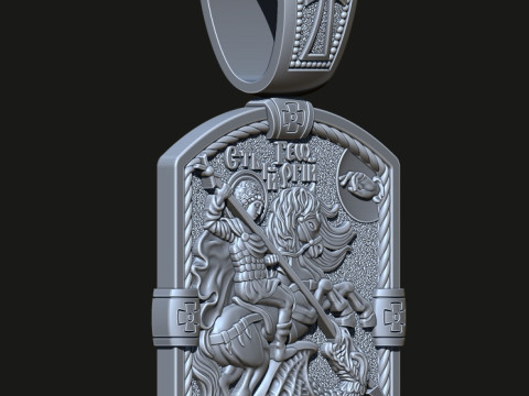 ORTHODOX PENDANT WITH ST GEORGE THE VICTORIOUS Modello di stampa 3D
