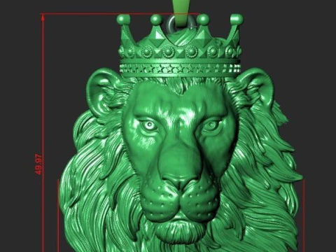 LION KING OF BEASTS PENDANT 3D Print Model