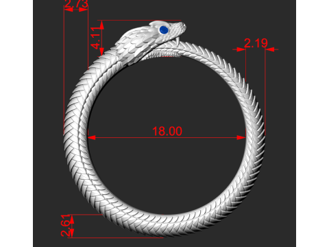 OUROBOROS RING Printable Model 3D print model 3Dモデル