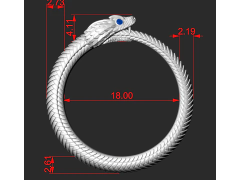 OUROBOROS RING Printable Model 3D print model 3D Model
