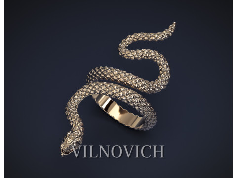 SNAKE RING Printable Model 3D print model 3Dプリントモデル