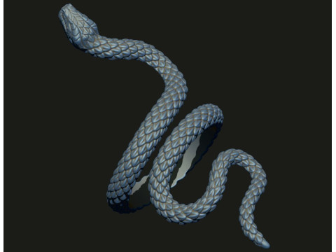 SNAKE RING Printable Model 3D print model 3Dプリントモデル
