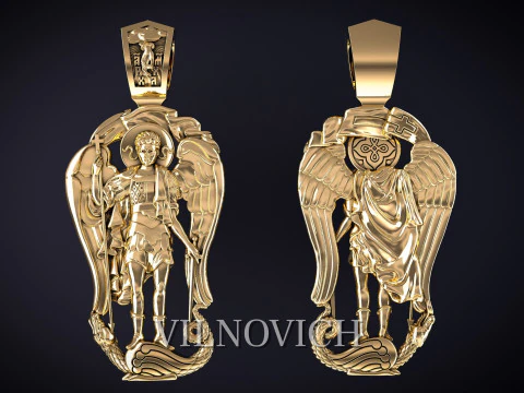 ARCHANGEL MICHAEL PENDANT 印刷可能モデル 3D プリントモデル 3Dプリントモデル