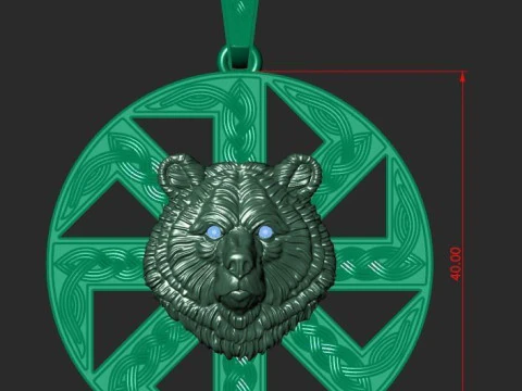 THE SLAVIC BEAR PENDANT 3D Print Model