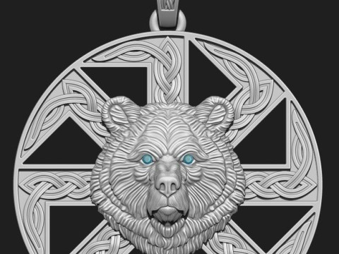 THE SLAVIC BEAR PENDANT 3D Print Model