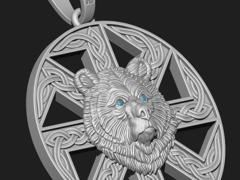 THE SLAVIC BEAR PENDANT 3D Print Model