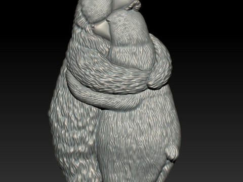 THE PENDANT IS A PAIR OF BEARS IN LOVE 3D 프린트 모델