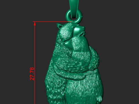 THE PENDANT IS A PAIR OF BEARS IN LOVE 3D 프린트 모델