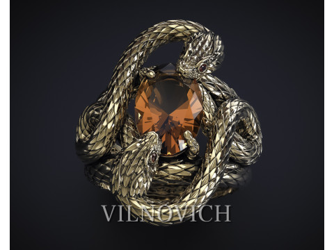 A RING WITH TWO SNAKES 3Dプリントモデル
