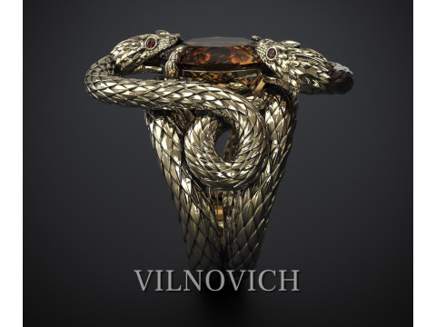A RING WITH TWO SNAKES 3D-printmodel