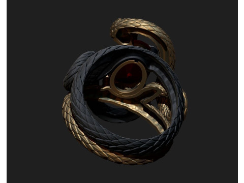 A RING WITH TWO SNAKES 3D-printmodel