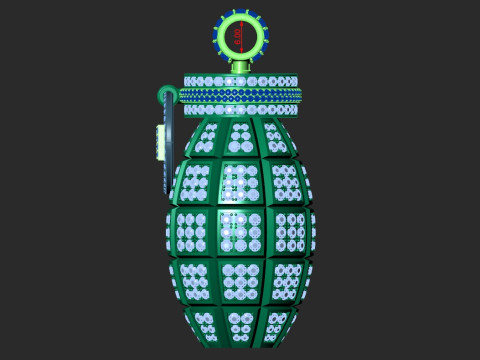 THE PENDANT IS AN ARMY GRENADE ENCRUSTED WITH STONES 3D Print Model