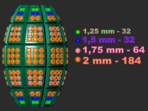 THE PENDANT IS AN ARMY GRENADE ENCRUSTED WITH STONES 3D Print Model