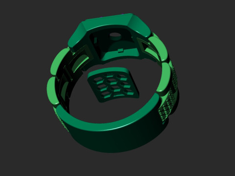 MENS SIGNET RING WITH STONES 3Dモデル