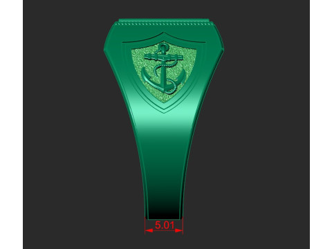 SIGNET RING WITH ANCHORS 3D print model Modelo 3D