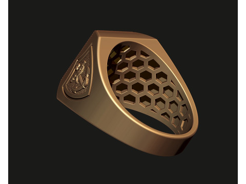 SIGNET RING WITH ANCHORS 3D print model Modelo 3D