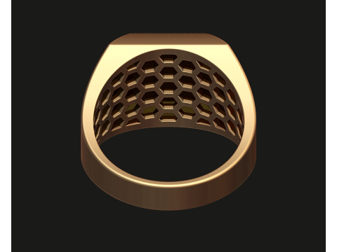 SIGNET RING WITH ANCHORS 3D print model Modelo 3D