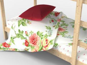 Wood Bunk Bed Model 3D