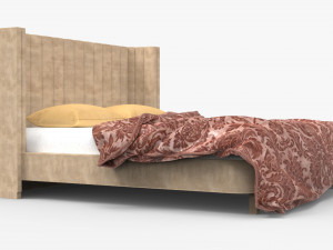 Contemporary Queen Bed 01 Modello 3D