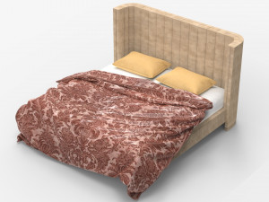 Contemporary Queen Bed 01 Modello 3D