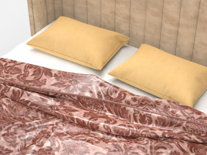 Contemporary Queen Bed 01 Modello 3D