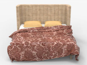 Contemporary Queen Bed 01 3D Model
