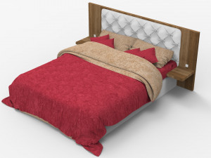 Wood Essential Bed 3D Model