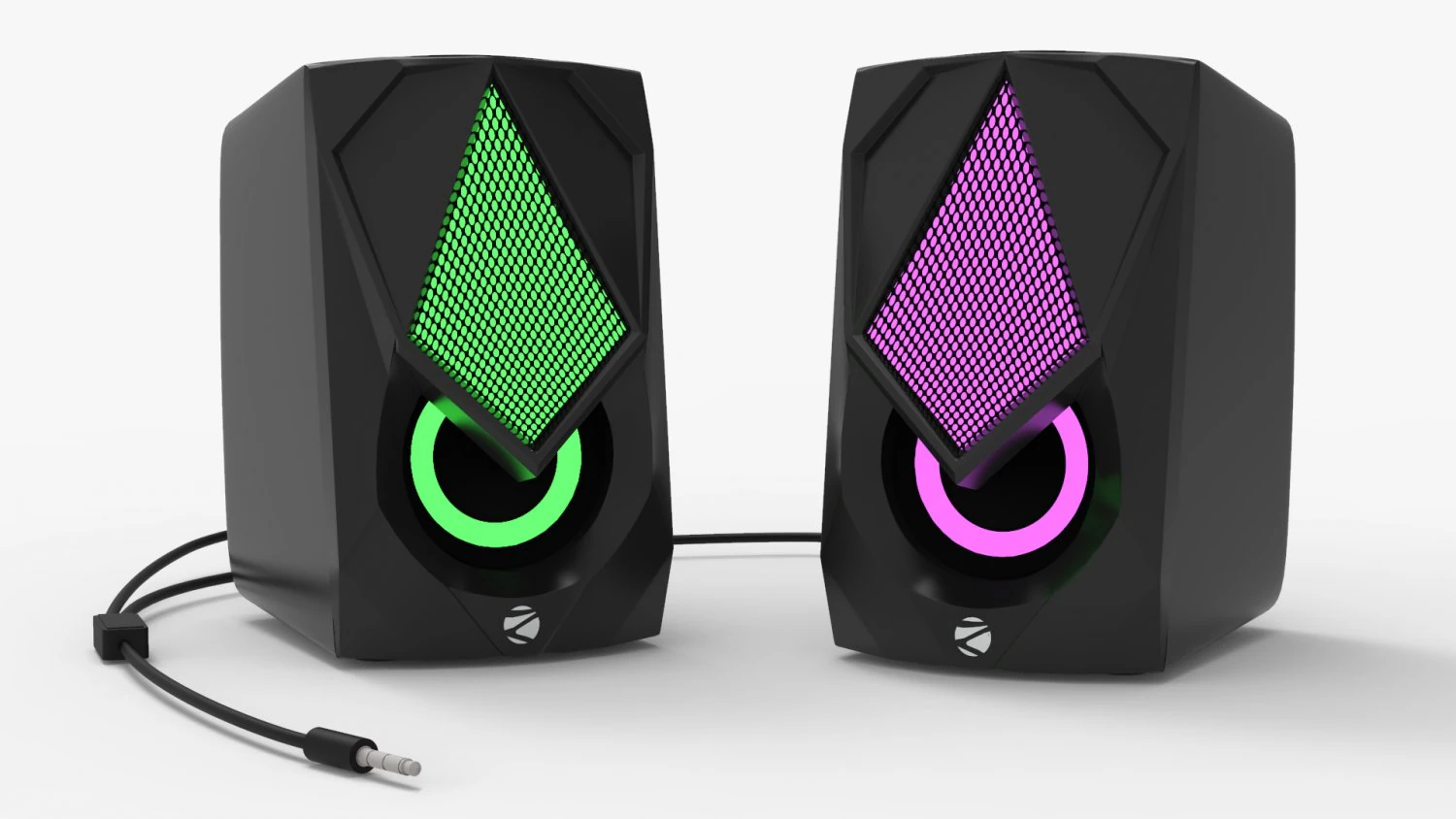 RGB Gaming Speakers 3D Model .c4d .max .obj .3ds .fbx .stl .blend