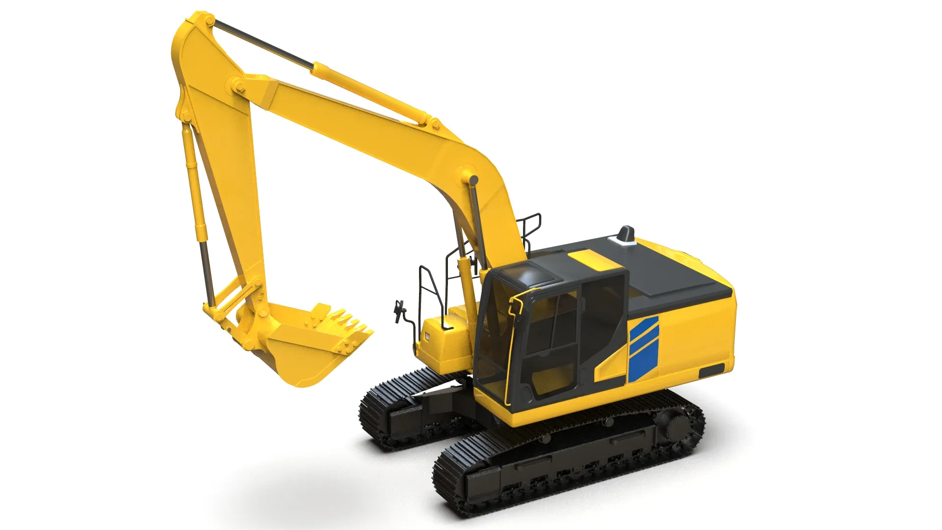 PC200-11 Hydraulic Crawler Excavator 3D Model .c4d .max .obj .3ds .fbx .stl .blend 