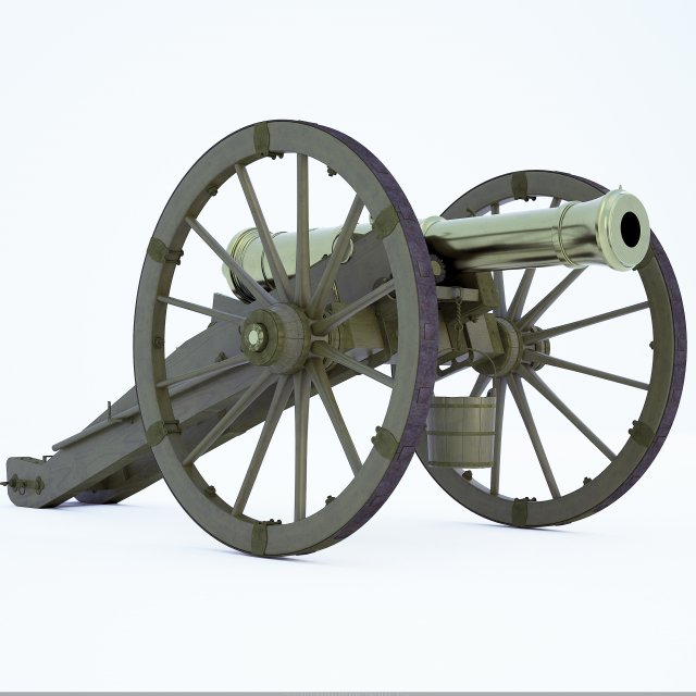 1805112-pounder cannon Russia 3D Модель .c4d .max .obj .3ds .fbx .stl .blend 