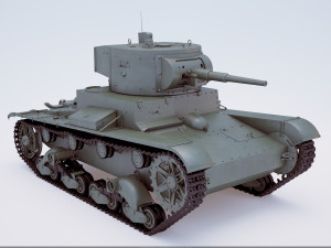 Russian tank T-26 3D Model