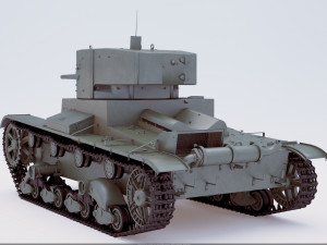 Russian tank T-26 3D Model