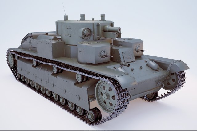 Russian tank T-28 model 1928 3D Модель .c4d .max .obj .3ds .fbx .stl .blend 